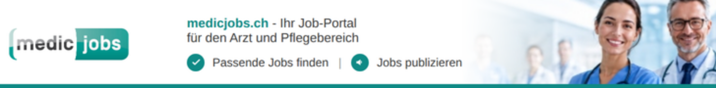 Ad: Medicjobs.ch – Ihr Job-Portal für den Arzt und Pflegebereich.